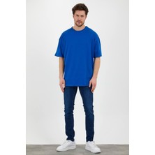 Saks Oversize Unisex Düz T-shirt