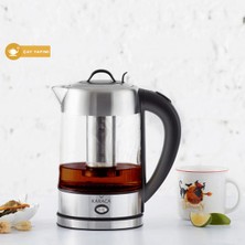 Karaca LED Işıklı Yüksek Borosilikat Gövde Cam Inox Bitki Çayı Demleme ve Su Isıtıcı Kettle