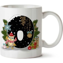 Art Hediye Yeni Yıl Merry Christmas Yılbaşı'na Özel O Harfi Baskılı Kupa Bardak