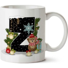 Art Hediye Yeni Yıl Merry Christmas Yılbaşı'na Özel Z Harfi Baskılı Kupa Bardak