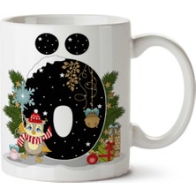 Art Hediye Yeni Yıl Merry Christmas Yılbaşı'na Özel Ö Harfi Baskılı Kupa Bardak