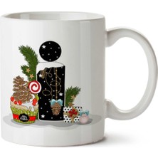 Art Hediye Yeni Yıl Merry Christmas Yılbaşı'na Özel I Harfi Baskılı Kupa Bardak