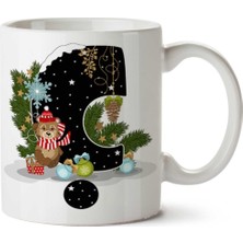 Art Hediye Yeni Yıl Merry Christmas Yılbaşı'na Özel Ç Harfi Baskılı Kupa Bardak