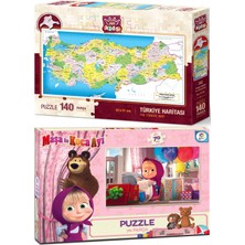 Kesman Kitap Maşa ile Koca Ayı + Renkli Türkiye Haritası Yapboz Puzzle