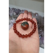 NehirTaş Sertifikalı   Akik Doğal Taş Bileklik 8 mm ( Kan Taşı Hediye ) ( Nazara Karşı Koruma ) Aa Kalite