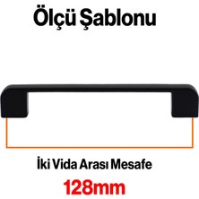 Badem10 10 Adet Gölcük Oval (128 mm - 12.8 cm) Siyah Metal Mobilya Mutfak Kulbu Çekmece Dolap Kulpu Dolabı Kulpları