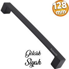 Badem10 Bihter Mutfak Kulpu Çekmece Dolap Kapak Kulbu Metal Kulp Mobilya Dolabı Kulpları Siyah 128 mm