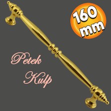 Badem10 Petek Mobilya Mutfak Dolabı Çekmece Dolap Kapak Kulpu Düz Metal Kulp Kulpu Ayder 160 mm Altın