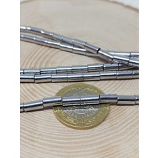 NehirTaş Sertifikalı   Hematit Taşı Silindir Dizi 4X8MM (36765)