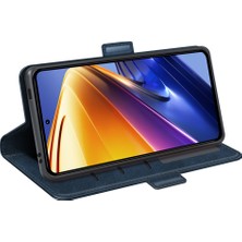 4U Sky Xiaomi Için Poco F4 Gt/redmi K50 Oyun 5g Çift Manyetik Toka Çizelge Anti Dokulu Pu Deri Stand Koruyucu Cüzdan Telefon Kapak Blue (Yurt Dışından)