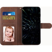 4U Sky Xiaomi Için 12 Lite 5g Pu Deri Koruyucu Telefon Kılıfı Destekleme Stand Basit Stil Baskılı Dikişli Cep Telefonu Kapak Strap-Brown ile (Yurt Dışından)