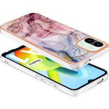 4U Sky Düşme Koruması Tpu Xiaomi Redmi A1 4g/a2 4g Mermer Desen 2.0mm Elektrapılaştırma Çerçevesi Imd Kıvrı Anti Koruyucu Telefon Kapak Golü Altın (Yurt Dışından)