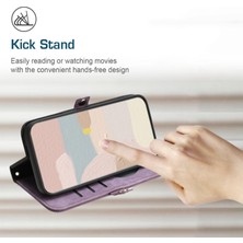 4U Sky Xiaomi Redmi 10A 4g Için YX0020 Pu Deri Telefon Kılıfı, Stand Çift Manyetik Toka Flip Kapak Kabuğu Strap Light Mor ile (Yurt Dışından)