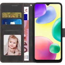 4U Sky Xiaomi Redmi Için 10A Damla Geçirmez Telefon Kapağı Stand Pu Deri Cüzdan Kılıfı Manyetik Şok Geçirmez Kapak Bilek Kayış-Siyah (Yurt Dışından)