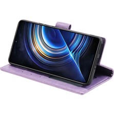 4U Sky Xiaomi Için Poco F4 5g/redmi K40S 5g Baskılı Mandala Çiçek Desen Kılıf Katlama Stand Pu Deri Cüzdan Koruyucu Flip Kapak Strap-Spurple ile (Yurt Dışından)