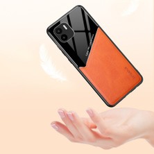 4U Sky Xiaomi Redmi A1 4g/a2 4g Manyetik Araç Montaj Telefon Kılıfı Pu Deri Kaplamalı Tpu+Pc Kapak-Kırmızı (Yurt Dışından)