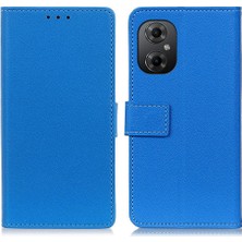 4U Sky Xiaomi Için Poco M4 5g / Poco M5 4g / 5g Doku Pu Pu Deri Deri Kılıf Stand Manyetik Kapatma Şok Geçirmez Tam Vücut Koruyucu Kapak Blue (Yurt Dışından)