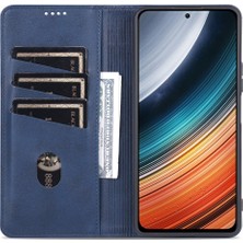 4U Sky Xiaomi Için Redmi K50 PRO/K50 Koruyucu Telefon Kılıfı Manyetik Kapatma Dokulu Pu Deri Stand Telefon Kapağı Cüzdan-Mavisi (Yurt Dışından)