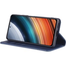 4U Sky Xiaomi Için Redmi K50 PRO/K50 Koruyucu Telefon Kılıfı Manyetik Kapatma Dokulu Pu Deri Stand Telefon Kapağı Cüzdan-Mavisi (Yurt Dışından)