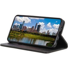 4U Sky Xiaomi Poco M5 Için 5g/4g Cowhide Doku Bölünmüş Deri Telefon Kılıfı Manyetik Otomatik Kapanış Stand Standı Cüzdan Anti-Çizelge Kapak Black (Yurt Dışından)