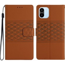 4U Sky Xiaomi Için Anti-Çizik Cep Telefonu Kasası Redmi A1 4g/a2 4g Stand Cüzdan Pu Deri Deri Dostu Baskılı Desen Retro Telefon Kapağı Strap-Brown (Yurt Dışından)