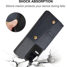 4U Sky Xiaomi Için Redmi K50/REDMI K50 Pro Shockproof Anti-Sracratch Pu Deri Kaplamalı Tpu Kılıf Kart Yuvaları Kickstand Telefon Kapağı Dahili Metal Sac Mavisi ile (Yurt Dışından)