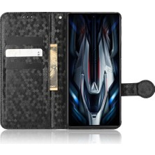 4U Sky Xiaomi Redmi K50 Gaming Için 5g/poco F4 Gt 5g Flip Folio Pu Deri Cüzdan Kılıf Dot Desen Basılı Stand Koruyucu Telefon Kapağı Strap-Black (Yurt Dışından)