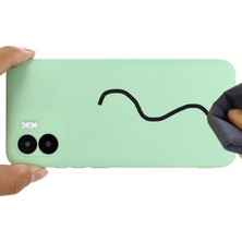 4U Sky Xiaomi Için Redmi A2 4g/a1 4g Yumuşak Sıvı Silikon Cep Telefon Kılıfı Mikrofiber Astar Anti-Çizelge Kapağı Kayış Yeşili (Yurt Dışından)