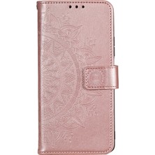 4U Sky Xiaomi Poco M5 4g Için Tpu+Pu Deri Telefon Kılıfı, Cüzdan Stand Baskılı Mandala Çiçek Desen Telefon Kapağı Strap-Rose Gold ile (Yurt Dışından)