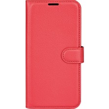 4U Sky Xiaomi Için Redmi 10A Litchi Doku Ayarlanabilir Stand Deri Kılıf Manyetik Toka Cüzdan Telefon Kapak-Kırmızı (Yurt Dışından)