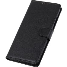 4U Sky Xiaomi Redmi 10A Için Cüzdan Tarzı Telefon Kılıfı, Katlanabilir Stand Litchi Doku Pu Deri Kabuk Black (Yurt Dışından)