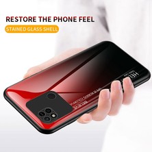 4U Sky Xiaomi Için Redmi 10A Gradyan Renk Temsilli Cam Kılıf Sabit Pc Yumuşak Tpu Çerçeve Kırpma Dayanıklı Kapak Kabuk Striping Pembe Mor (Yurt Dışından)