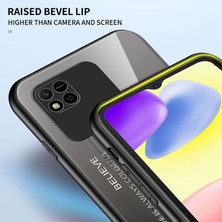 4U Sky Xiaomi Için Redmi 10A Gradyan Renk Temsilli Cam Kılıf Sabit Pc Yumuşak Tpu Çerçeve Kırpma Dayanıklı Kapak Kabuk Striping Pembe Mor (Yurt Dışından)