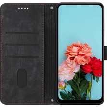 4U Sky Xiaomi Için Redmi A1 4g/a2 4g Cilt Deri Deri Telefon Kasa Çizgileri Baskılı Stand Telefon Cüzdan Kapak Black (Yurt Dışından)