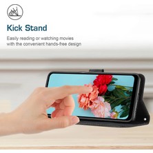 4U Sky Xiaomi Için Redmi A1 4g/a2 4g Cilt Deri Deri Telefon Kasa Çizgileri Baskılı Stand Telefon Cüzdan Kapak Black (Yurt Dışından)