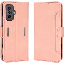 4U Sky Xiaomi Için Poco F4 Gt/redmı K50 Oyun Yumruğu Önleme Birden Çok Kart Yuvası Telefon Kapağı Pu Deri Cüzdan Stand Vaka-Pembe (Yurt Dışından)