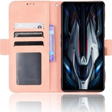 4U Sky Xiaomi Için Poco F4 Gt/redmı K50 Oyun Yumruğu Önleme Birden Çok Kart Yuvası Telefon Kapağı Pu Deri Cüzdan Stand Vaka-Pembe (Yurt Dışından)