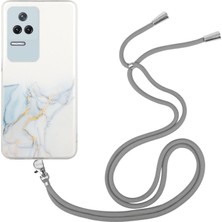 4U Sky Xiaomi Redmi K50/K50 Pro Marble Desen Için Kabartmalı Şok Geçirmez Tpu Telefon Kapağı Ayarlanabilir Kirkar-Grey (Yurt Dışından)