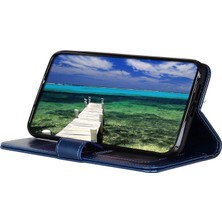 4U Sky Xiaomi Için Poco M4 5g / Poco M5 4g / 5g Manyetik Pu Deri Deri Folio Kılıf Çılgın At Dokusu Tpu Şok Geçirmez Iç Kabuk Stand Stand Cüzdan Telefon Kapak Mavisi (Yurt Dışından)