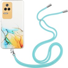 4U Sky Xiaomi Redmi K50/K50 Pro Marble Desen Için Kabartmalı Şok Geçirmez Tpu Telefon Kapağı Ayarlanabilir Kirkar-Sarı (Yurt Dışından)