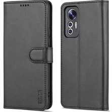 4U Sky Xiaomi Için 12 Lite 5g Pu Deri Folio Flip Telefon Kapağı Anti-Drop Koruma Standı Cüzdan Case-Black (Yurt Dışından)