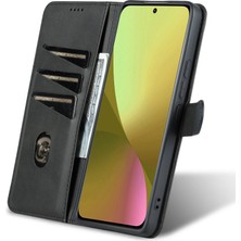 4U Sky Xiaomi Için 12 Lite 5g Pu Deri Folio Flip Telefon Kapağı Anti-Drop Koruma Standı Cüzdan Case-Black (Yurt Dışından)