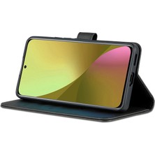 4U Sky Xiaomi Için 12 Lite 5g Pu Deri Folio Flip Telefon Kapağı Anti-Drop Koruma Standı Cüzdan Case-Black (Yurt Dışından)