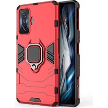 4U Sky Xiaomi Için Poco F4 Gt/redmı K50 Oyun Yüzük Tutucu Kickstand Shockproof Sert Pc+Yumuşak Tpu Hibrid Telefon Korusu (Yurt Dışından)