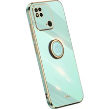 4U Sky Xiaomi Redmi Için Xinli 10C 4g Telefon Kılıfı Elektrapan Altın Kenar Yüzük Tutucu Kickstand Tpu Telefon Kapak-Chyan (Yurt Dışından)