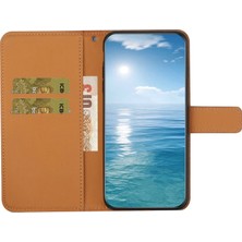 4U Sky Xiaomi Redmi A1 4g/a2 4g Pu Deri Etnik Tarzı Baskılı Çiçek Stand Çizme Brown ile Flip Cüzdan Kapağı (Yurt Dışından)