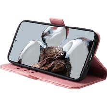 4U Sky Xiaomi 12T 5G/12T Pro 5g/redmi K50 Ultra 5g Baskılı Dikiş Hattı Stand Pu Deri Manyetik Kelasp Cüzdan Cüzdan Telefon Kapak Pembe (Yurt Dışından)