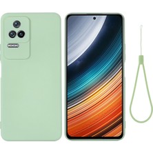 4U Sky Xiaomi Için Poco F4 5g/redmi K40S 5g Sıralamaya Dayanıklı Ipeksi-Yumuşak Sıvı Silikon Telefon Kasası, Kayış Yeşili ile (Yurt Dışından)