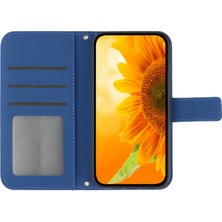 4U Sky Xiaomi Için 12 Lite 5g HT04 Baskılı Ayçiçeği Pu Deri Cüzdan Kılıf Cilt Touch Stand Manyetik Kapanma Strap-Sapphire ile Flip Telefon Kapağı (Yurt Dışından)