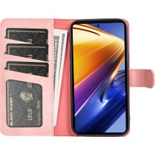 4U Sky Xiaomi Için Poco F4 Gt/redmı K50 Oyun 5g Damla Geçirmez Renk Ekleme Telefon Flip Deri Cüzdan Kılıf Stand Anti-Çizelge Cep Telefonu Koruyucu Kapak Pembe (Yurt Dışından)